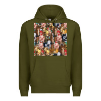 Army Green western farm animals seamless pattern Premium Hoodie - HRA Design Shop