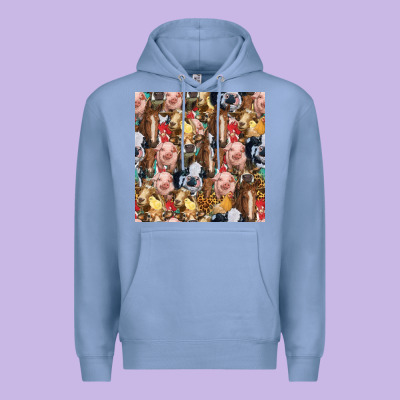 Western Farm Animals Seamless Pattern Premium Hoodie Designed By Hra Design Shop