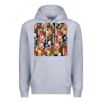 Heather Grey western farm animals seamless pattern Premium Hoodie - HRA Design Shop