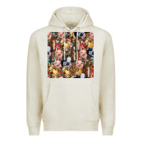 Oatmeal Heather western farm animals seamless pattern Premium Hoodie - HRA Design Shop