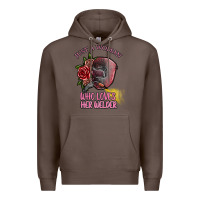 Coffee just a woman who loves her welder Premium Hoodie - SublimationCraftShop