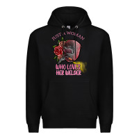 Black just a woman who loves her welder Premium Hoodie - SublimationCraftShop