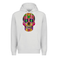 Dove Grey sugar skull Premium Hoodie - FaDigitalArtStudio