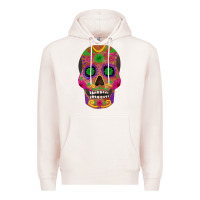 Pale Pink sugar skull Premium Hoodie - FaDigitalArtStudio