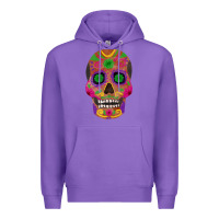 Purple sugar skull Premium Hoodie - FaDigitalArtStudio
