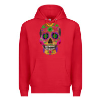 Red sugar skull Premium Hoodie - FaDigitalArtStudio