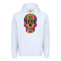 White sugar skull Premium Hoodie - FaDigitalArtStudio
