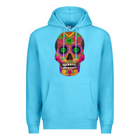 Ocean Blue sugar skull Premium Hoodie - FaDigitalArtStudio
