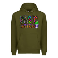 Army Green basic witch Premium Hoodie - CowhideDigitalArt