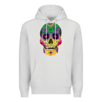 Dove Grey sugar skull Premium Hoodie - FaDigitalArtStudio