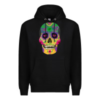 Black sugar skull Premium Hoodie - FaDigitalArtStudio