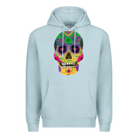 Blue Mist sugar skull Premium Hoodie - FaDigitalArtStudio