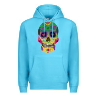 Ocean Blue sugar skull Premium Hoodie - FaDigitalArtStudio