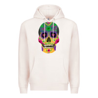 Pale Pink sugar skull Premium Hoodie - FaDigitalArtStudio