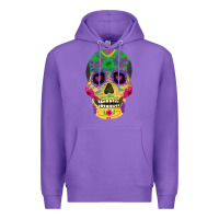 Purple sugar skull Premium Hoodie - FaDigitalArtStudio