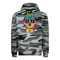 Slate Camo sugar skull Premium Hoodie - FaDigitalArtStudio