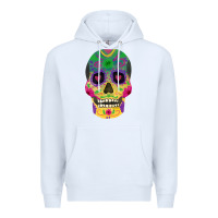 White sugar skull Premium Hoodie - FaDigitalArtStudio