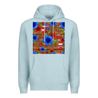 Blue Mist patriotic flowers seamless pattern Premium Hoodie - HRA Design Shop