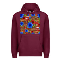 Burgundy patriotic flowers seamless pattern Premium Hoodie - HRA Design Shop