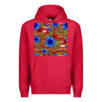 Cardinal patriotic flowers seamless pattern Premium Hoodie - HRA Design Shop