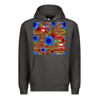 Charcoal Heather patriotic flowers seamless pattern Premium Hoodie - HRA Design Shop