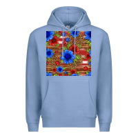 Colony Blue patriotic flowers seamless pattern Premium Hoodie - HRA Design Shop