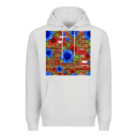 Dove Grey patriotic flowers seamless pattern Premium Hoodie - HRA Design Shop