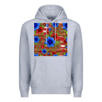 Heather Grey patriotic flowers seamless pattern Premium Hoodie - HRA Design Shop