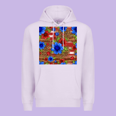 Patriotic Flowers Seamless Pattern Premium Hoodie Designed By Hra Design Shop