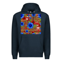 Navy patriotic flowers seamless pattern Premium Hoodie - HRA Design Shop