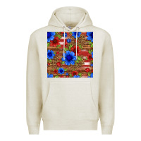 Oatmeal Heather patriotic flowers seamless pattern Premium Hoodie - HRA Design Shop