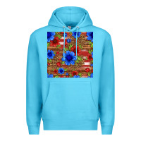 Ocean Blue patriotic flowers seamless pattern Premium Hoodie - HRA Design Shop