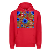 Red patriotic flowers seamless pattern Premium Hoodie - HRA Design Shop
