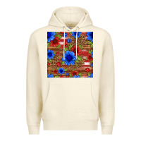 Sandshell patriotic flowers seamless pattern Premium Hoodie - HRA Design Shop