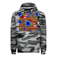 Slate Camo patriotic flowers seamless pattern Premium Hoodie - HRA Design Shop