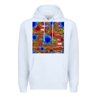 White patriotic flowers seamless pattern Premium Hoodie - HRA Design Shop