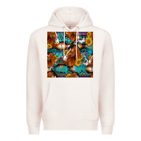 Pale Pink sunflower horses seamless pattern Premium Hoodie - HRA Design Shop