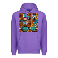 Purple sunflower horses seamless pattern Premium Hoodie - HRA Design Shop