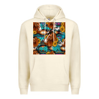 Sandshell sunflower horses seamless pattern Premium Hoodie - HRA Design Shop
