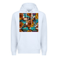 White sunflower horses seamless pattern Premium Hoodie - HRA Design Shop