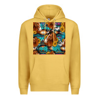 Antique Gold sunflower horses seamless pattern Premium Hoodie - HRA Design Shop