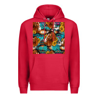 Cardinal sunflower horses seamless pattern Premium Hoodie - HRA Design Shop