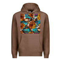 Chestnut sunflower horses seamless pattern Premium Hoodie - HRA Design Shop