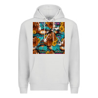 Dove Grey sunflower horses seamless pattern Premium Hoodie - HRA Design Shop