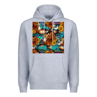 Heather Grey sunflower horses seamless pattern Premium Hoodie - HRA Design Shop