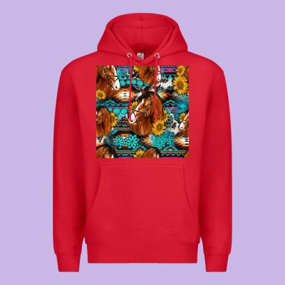 Sunflower Horses Seamless Pattern Premium Hoodie Designed By Hra Design Shop