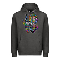 Charcoal Heather love autism Premium Hoodie - SublimationCraftShop
