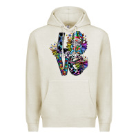 Oatmeal Heather love autism Premium Hoodie - SublimationCraftShop