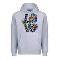 Heather Grey love autism Premium Hoodie - SublimationCraftShop