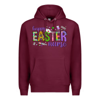 Burgundy happy easter nurse Premium Hoodie - Neo Western